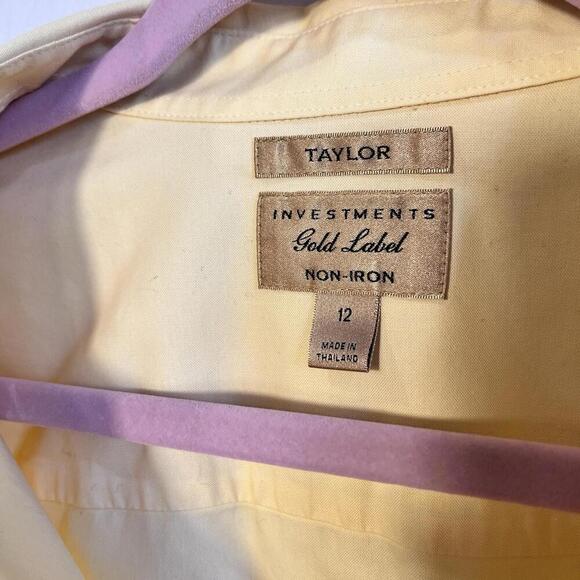 Taylor Investment Gold Label Button Up Top 3/4 Sleeve Red Size 14 Petite - Picture 3 of 6